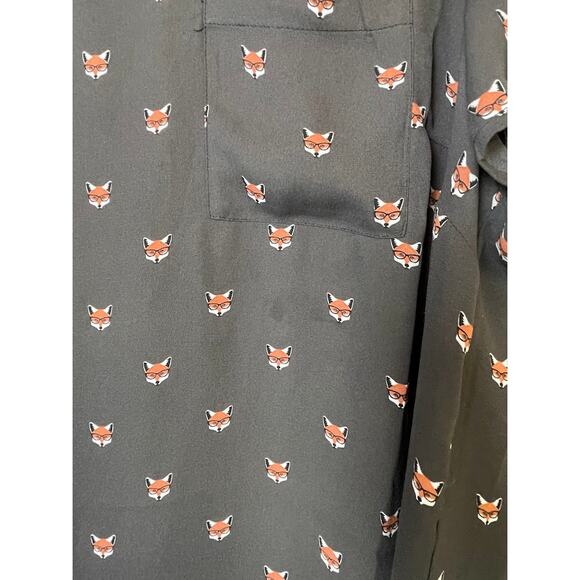 Torrid Abbey Fox Georgette Button Back Womens Blouse Size 1 Short Sleeve Top - Picture 4 of 13